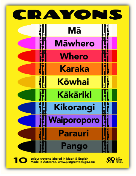 Just Great Design - Maori/English Crayons 10 Pack