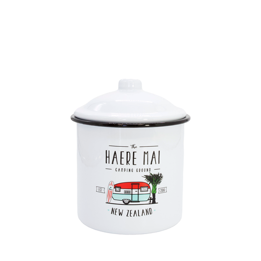 Moana Rd - Enamel Canister - Haere Mai
