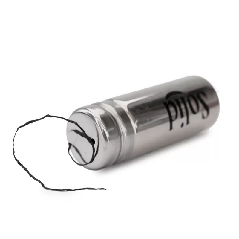 Solid - Dental Floss - Extra Strong - Stainless Steel Dispenser - Bamboo Charcoal Infused Polyester - Peppermint