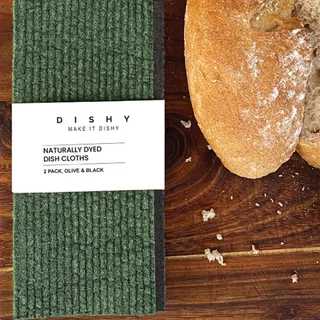 Dishy - Eco Dish Cloths - 2 Pack - Tarragon & Black