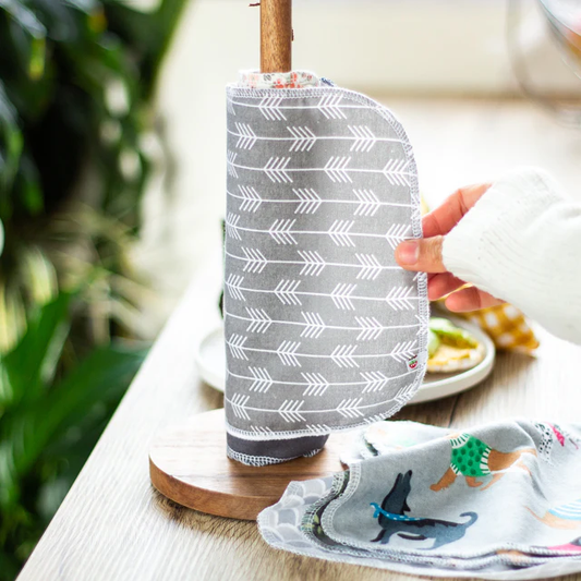 munch - Unpaper Towels (10 mixed design towels on a wooden holder)